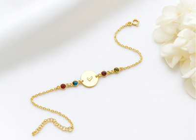 Engraved Birthstone Bracelet