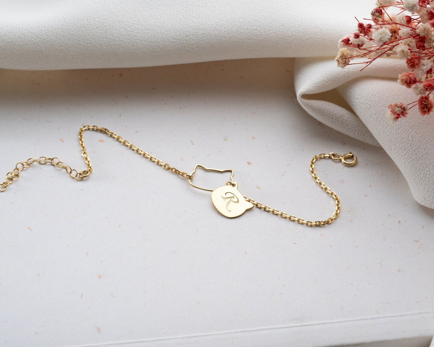 Cat Birthstone Bracelet
