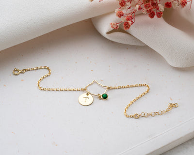Cat Birthstone Bracelet