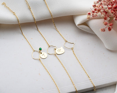 Cat Birthstone Bracelet