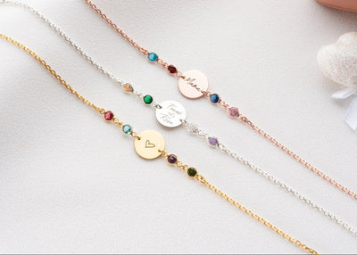 Engraved Birthstone Bracelet