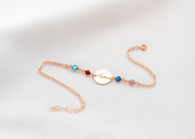 Engraved Birthstone Bracelet