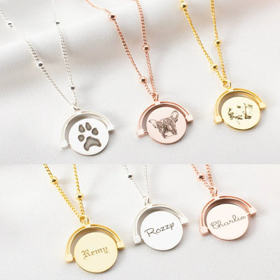 Pet Portrait Necklace with Ball Chain